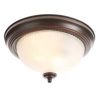 11-Inch Bronze Flush Mount Ceiling Light with Frosted Swirl Glass Shade
