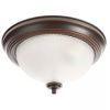 11-Inch Bronze Flush Mount Ceiling Light with Frosted Swirl Glass Shade