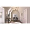 11-Inch Bronze Flush Mount Ceiling Light with Frosted Swirl Glass Shade
