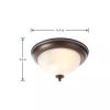 11-Inch Bronze Flush Mount Ceiling Light with Frosted Swirl Glass Shade