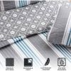 Twin Coastal Nautical Quilt Set, Reversible Blue & Grey Striped Bedspread with Starfish & Sea Life Design, Lightweight 2-Piece Bedding Set