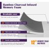 Twin 12-Inch Bamboo Charcoal Memory Foam Mattress with Removable Cover, Cooling Gel Infused Mattress, Medium Firm Pressure Relief Bed