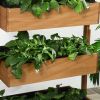 4-Tier Vertical Wooden Planter Box – Raised Garden Bed in Natural Fir Wood with Fabric Liner for Herbs, Flowers & Vegetables