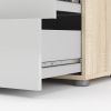 White Oak 8-Drawer Modern Double Dresser, Contemporary Wood Grain Bedroom Storage Chest with Metal Hardware