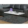 White Modern Rectangular Coffee Table with Tempered Glass Legs – Glossy Finish Contemporary Living Room Table