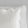 Full/Queen Reversible Microfiber Quilt Set with Scalloped Edges – 3 Piece White Country Style Bedding Set with Pillow Shams
