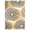 3'1" x 5' Yellow Grey Floral Area Rug – Polypropylene Low Pile Machine Woven Indoor Rug with Jute Backing