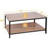 Modern 2-Tier Coffee Table with Storage Shelf – Natural Wood Finish Metal Frame Coffee Table for Living Room, Small Space Sofa Table with Open Shelf