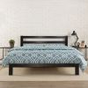 Full Size Heavy Duty Metal Platform Bed Frame with Wood Slats & Headboard – 10" Low Profile Steel Support, No Box Spring Needed