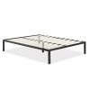 Full Size Black Metal Platform Bed Frame – Wood Slat Support, 14” Storage Base, Headboard Compatible, No Box Spring Needed
