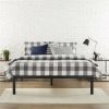 Full Size Black Metal Platform Bed Frame – Wood Slat Support, 14” Storage Base, Headboard Compatible, No Box Spring Needed