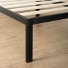 Twin Modern Metal Platform Bed Frame with Headboard – Wood Slat Support, 14” High Storage Base, No Box Spring Needed