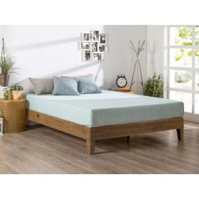 Twin Solid Wood Platform Bed Frame – Pine Finish Minimalist Design, Wood Slat Support, No Box Spring Needed