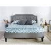 King Size Grey Upholstered Platform Bed – Classic Button Tufted Scalloped Headboard with Wood Slat Support, No Box Spring Needed