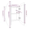 Wall-Mounted LED Bathroom Mirror Cabinet with Storage, Round Mirror Makeup Organizer with USB Lighting, White Vanity Cabinet
