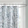 Essentials Sofia Botanical Microfiber Shower Curtain – 72x72 Blue Floral Print, Soft Lightweight Modern Bathroom Decor