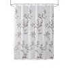 Madison Park Cecily Sheer Botanical Shower Curtain – 72x72 Burnout Floral Design with Water-Repellent Finish