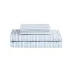 Madison Park Essentials Jaxon 6-Piece Bed in a Bag – Stripe Comforter Set with Sheets, Modern Blue & Grey Microfiber Bedding (Twin)
