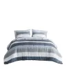Madison Park Essentials Jaxon 6-Piece Bed in a Bag – Stripe Comforter Set with Sheets, Modern Blue & Grey Microfiber Bedding (Twin)