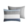 Madison Park Essentials Jaxon 6-Piece Bed in a Bag – Stripe Comforter Set with Sheets, Modern Blue & Grey Microfiber Bedding (Twin)
