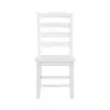 Farmhouse White Wood Dining Chairs Set of 2, Rustic Side Chairs with Oak Veneer Finish, Casual Kitchen & Dining Room Seating