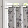 Madison Park Holly Cherry Blossom Cotton Shower Curtain – 72x72 Floral Branch Design, Grey & Purple, Oeko-Tex Certified