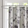 Madison Park Holly Cherry Blossom Cotton Shower Curtain – 72x72 Floral Branch Design, Grey & Purple, Oeko-Tex Certified