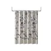 Madison Park Holly Cherry Blossom Cotton Shower Curtain – 72x72 Floral Branch Design, Grey & Purple, Oeko-Tex Certified