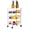 3-Tier Rolling Kitchen Storage Cart with Pull-Out Metal Baskets & Wood Top, Industrial Utility Organizer with Lockable Wheels