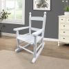 Kids Wooden Rocking Chair – Solid Hardwood Children’s Rocker with Slatted Backrest for Indoor & Outdoor Use