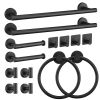 14-Piece Brushed Nickel Bathroom Hardware Set, Towel Bars, Toilet Paper Holders, Towel Rings & Hooks, Modern Wall-Mounted Accessories Kit