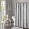 Intelligent Design Raina Metallic Geometric Shower Curtain – 72x72 Modern Microfiber Bathroom Curtain with Shiny Print