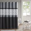 510 Design Donnell Pintuck Shower Curtain – 72x72 Embroidered Geometric Microfiber Curtain with Color Block Design