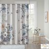 Madison Park Cassandra Floral Cotton Shower Curtain – 72x72 Shabby Chic Bathroom Curtain, Soft Blue & Grey Print