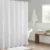 Madison Park Arlo Waffle Weave Cotton Shower Curtain – 72x72 Textured Solid White Spa-Style Bathroom Curtain