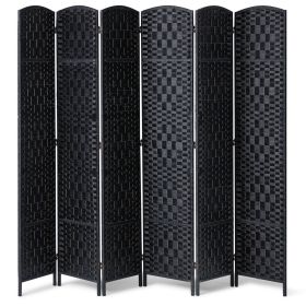 VEVOR 6 Panel Room Divider, Hand-Woven Folding Privacy Screens with Hinges