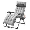 Heavy-Duty Zero Gravity Reclining Chair – 500LB Capacity Folding Lounge Chair with Cushion, Cup Holder Tray & Adjustable Recliner (26”)
