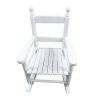 Kids Wooden Rocking Chair – Solid Hardwood Children’s Rocker with Slatted Backrest for Indoor & Outdoor Use