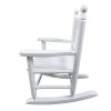 Kids Wooden Rocking Chair – Solid Hardwood Children’s Rocker with Slatted Backrest for Indoor & Outdoor Use