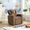 Kids Recliner Chair with Dual Cup Holders – Sally Deluxe Toddler Reclining Sofa, Comfortable Child Armchair for Playroom & Bedroom (150 lb Capacity)