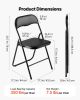 4 Pack Folding Chairs Portable Leather Chairs with Padded Cushion Black