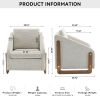 Modern Chenille Accent Chair with Nailhead Trim – Upholstered Armchair with Wooden Frame, Ergonomic Lounge Chair for Living Room & Bedroom