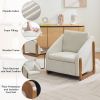 Modern Chenille Accent Chair with Nailhead Trim – Upholstered Armchair with Wooden Frame, Ergonomic Lounge Chair for Living Room & Bedroom