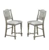 Dining Table 4x High Chairs 5pcs Counter Height Dining Set Light Grey Finish Dining Room Furniture Plush Upholstered Fabric Seat Contemporary Sty