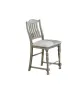 Dining Table 4x High Chairs 5pcs Counter Height Dining Set Light Grey Finish Dining Room Furniture Plush Upholstered Fabric Seat Contemporary Sty