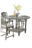 Dining Table 4x High Chairs 5pcs Counter Height Dining Set Light Grey Finish Dining Room Furniture Plush Upholstered Fabric Seat Contemporary Sty