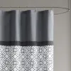 510 Design Donnell Pintuck Shower Curtain – 72x72 Embroidered Geometric Microfiber Curtain with Color Block Design