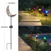 Solar Powered Garden Stake Light – Decorative Moon Staff LED Pathway Light, Warm White Outdoor Lawn & Garden Decoration