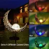 Solar Powered Garden Stake Light – Decorative Moon Staff LED Pathway Light, Warm White Outdoor Lawn & Garden Decoration