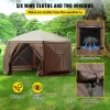 12x12 FT Pop-Up Camping Gazebo Tent with Mosquito Netting & Wind Panels – Portable Screen House Canopy for Outdoor Camping, Backyard & Events